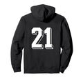 Number 21 Backside 80S 90S Team Jersey Hoodie - Unique Graphic Men Women
