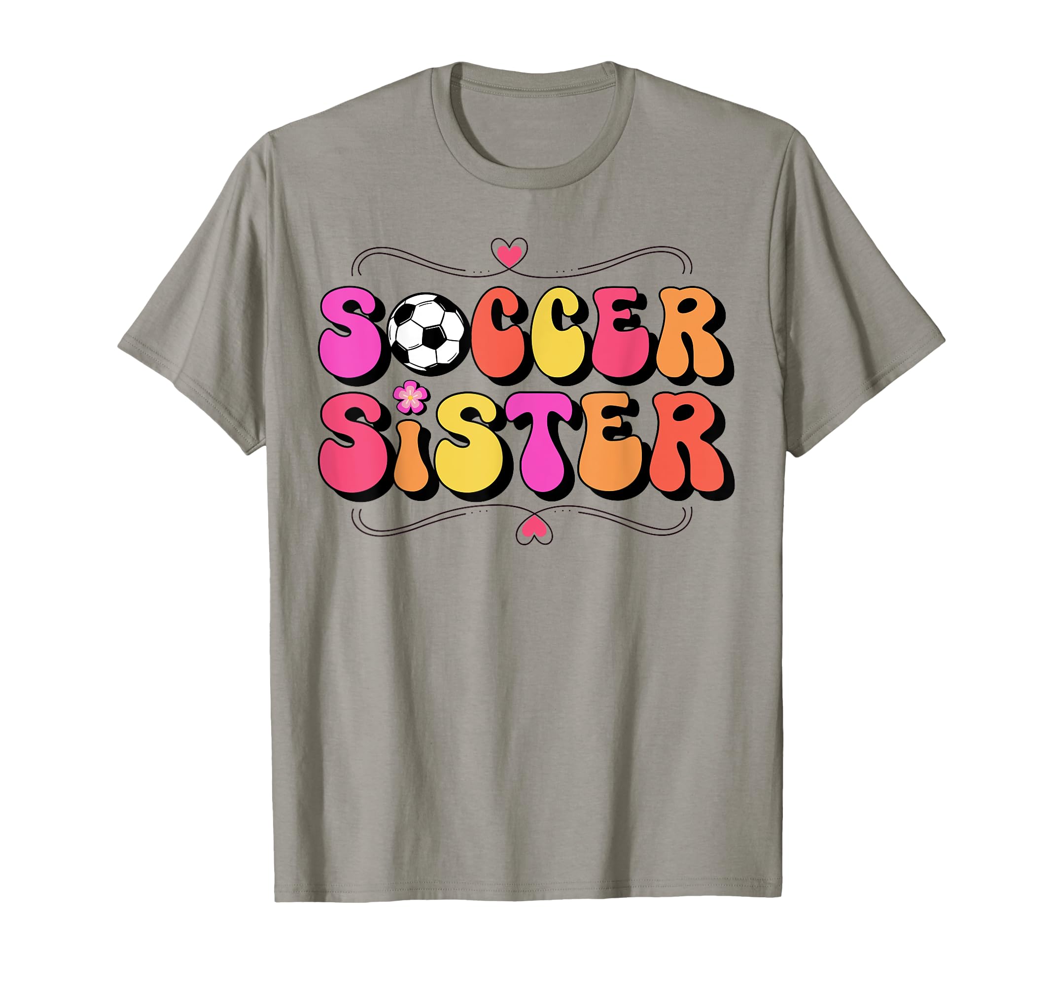 Proud Soccer Sister Heart T-Shirt - Graphic Print for Adults