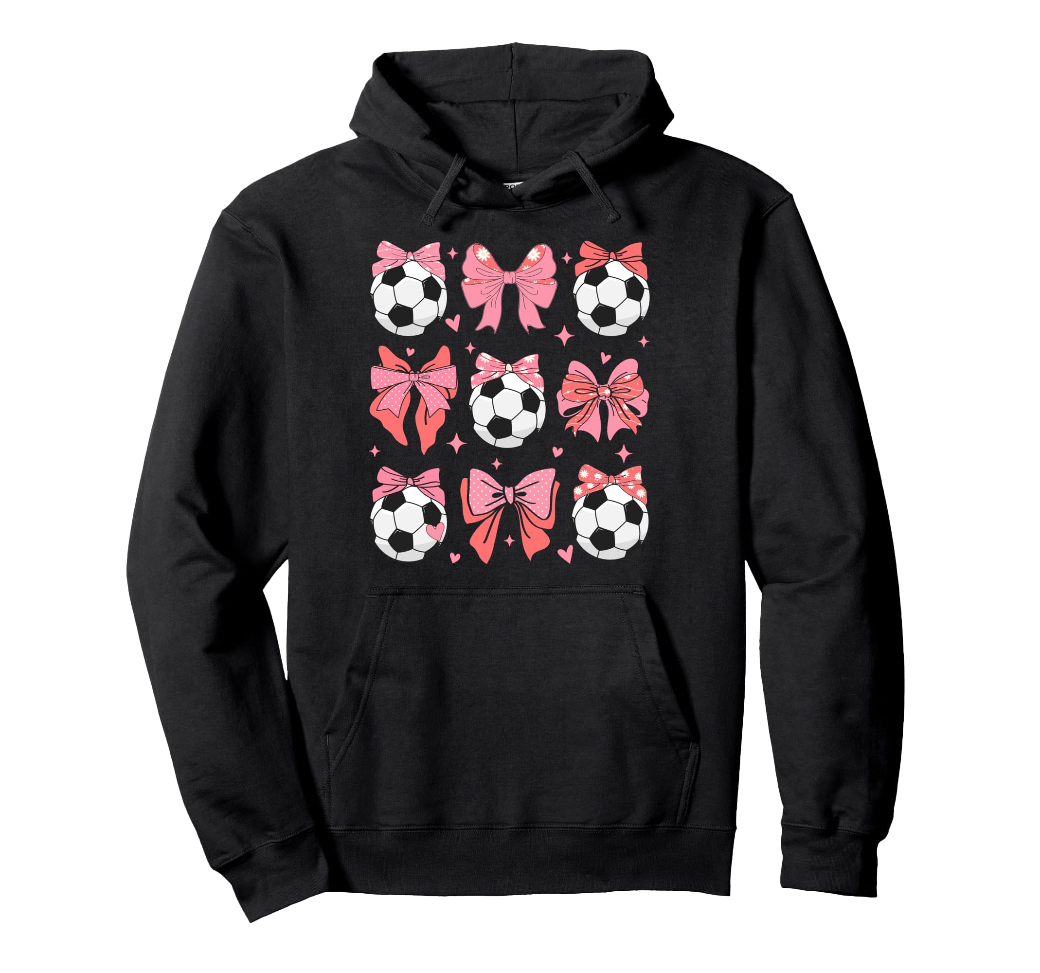 Coquette Bow Soccer Mom Family Sports Hoodie - Minimalist Print for Adults