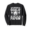 Proud Hockey Goalie Papaw Ice Hockey Sweatshirt - Streetwear Style Unisex