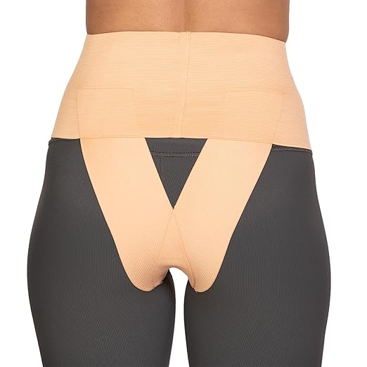 Patented Women’s Pelvic Floor Orthotic Support Belt ― Uterus Pain Relief Girdle for Dropped Bladder, Vulvar Varicosities, Postpartum Recovery, SPD | High Waist - BEACH SAND - MEDIUM