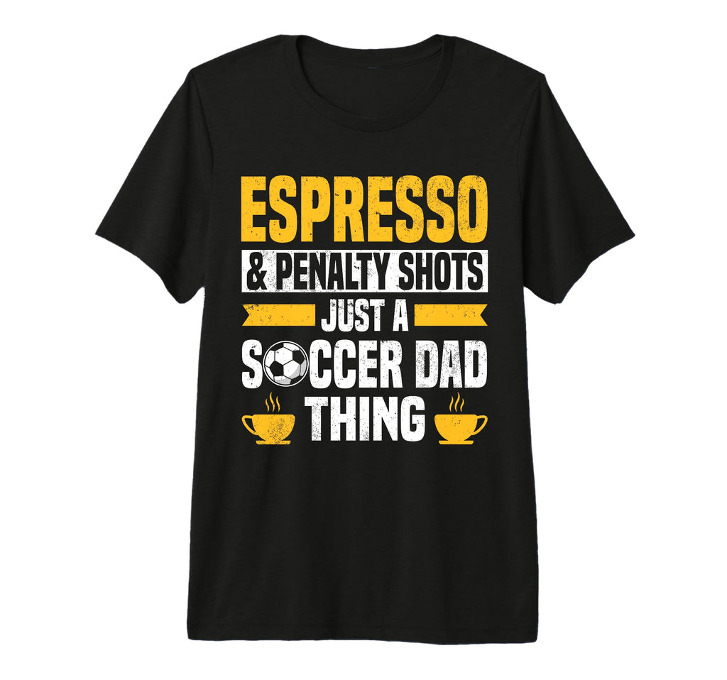 Mens Soccer Dad Coffee Lover Tri Blend T-Shirt - Unique Graphic Men Women