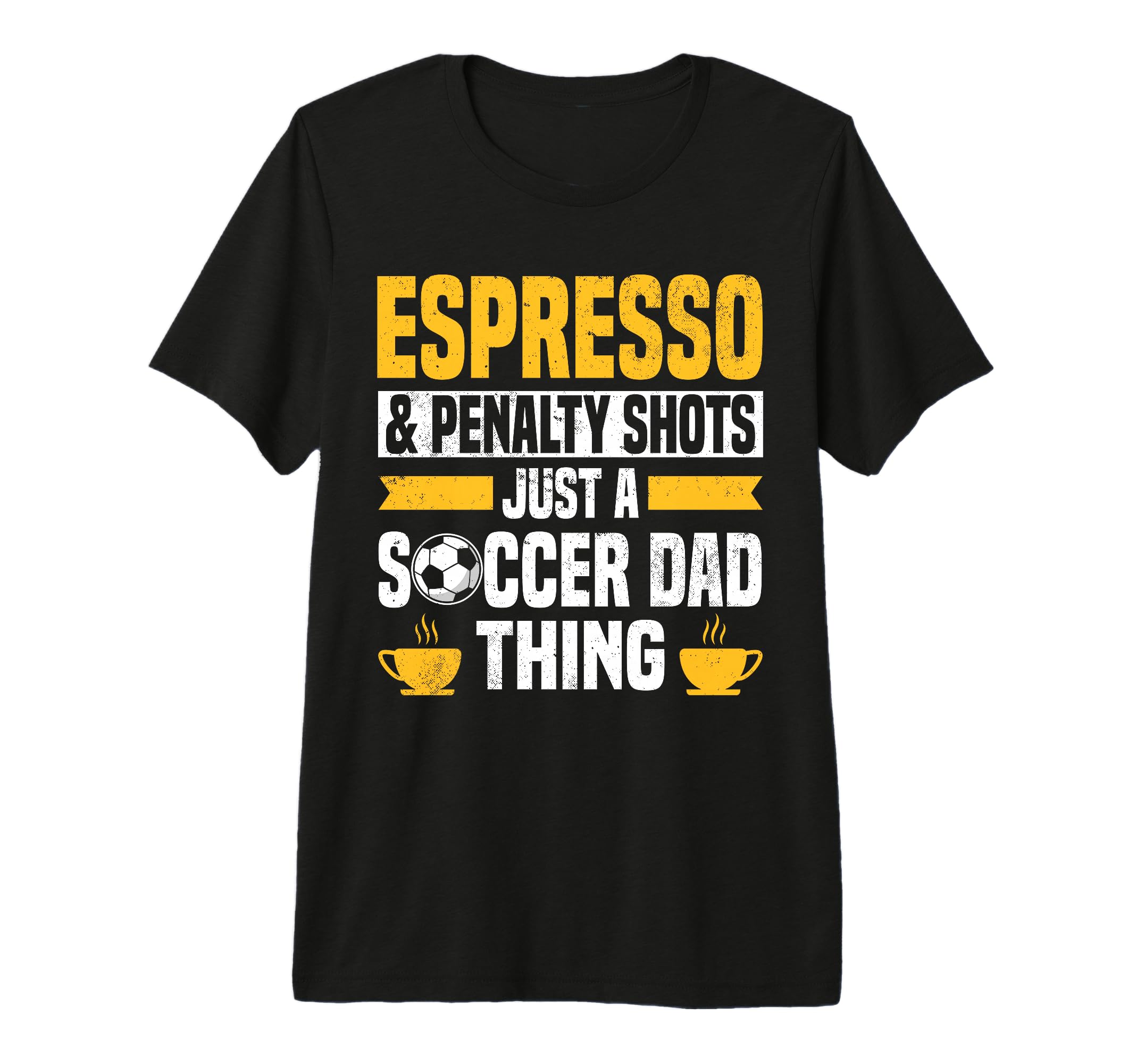 Mens Soccer Dad Coffee Lover Tri Blend T-Shirt - Unique Graphic Men Women