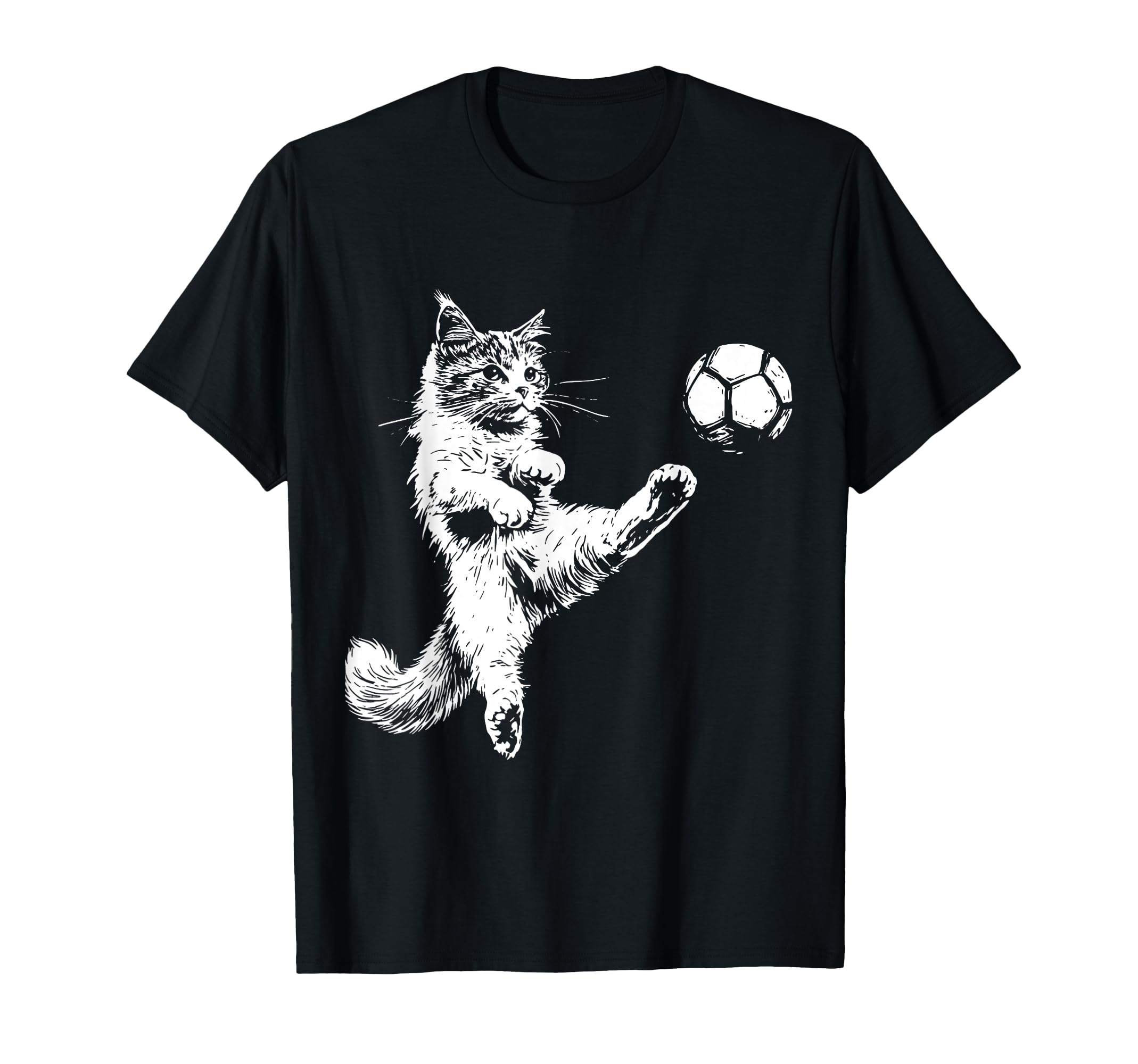 Kitten Playing Soccer Funny Cat Lover T-Shirt - Aesthetic Graphic Unisex