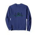 Soccer Ball Heartbeat Ekg Pulse Sweatshirt - Custom Art Print Men Women