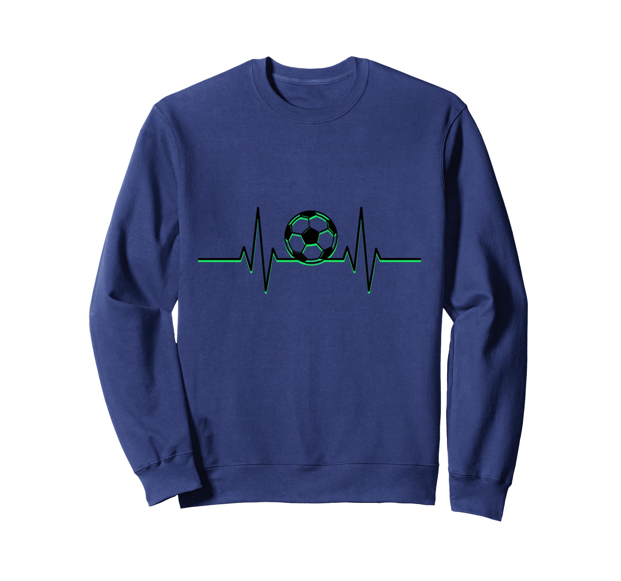 Soccer Ball Heartbeat Ekg Pulse Sweatshirt - Custom Art Print Men Women