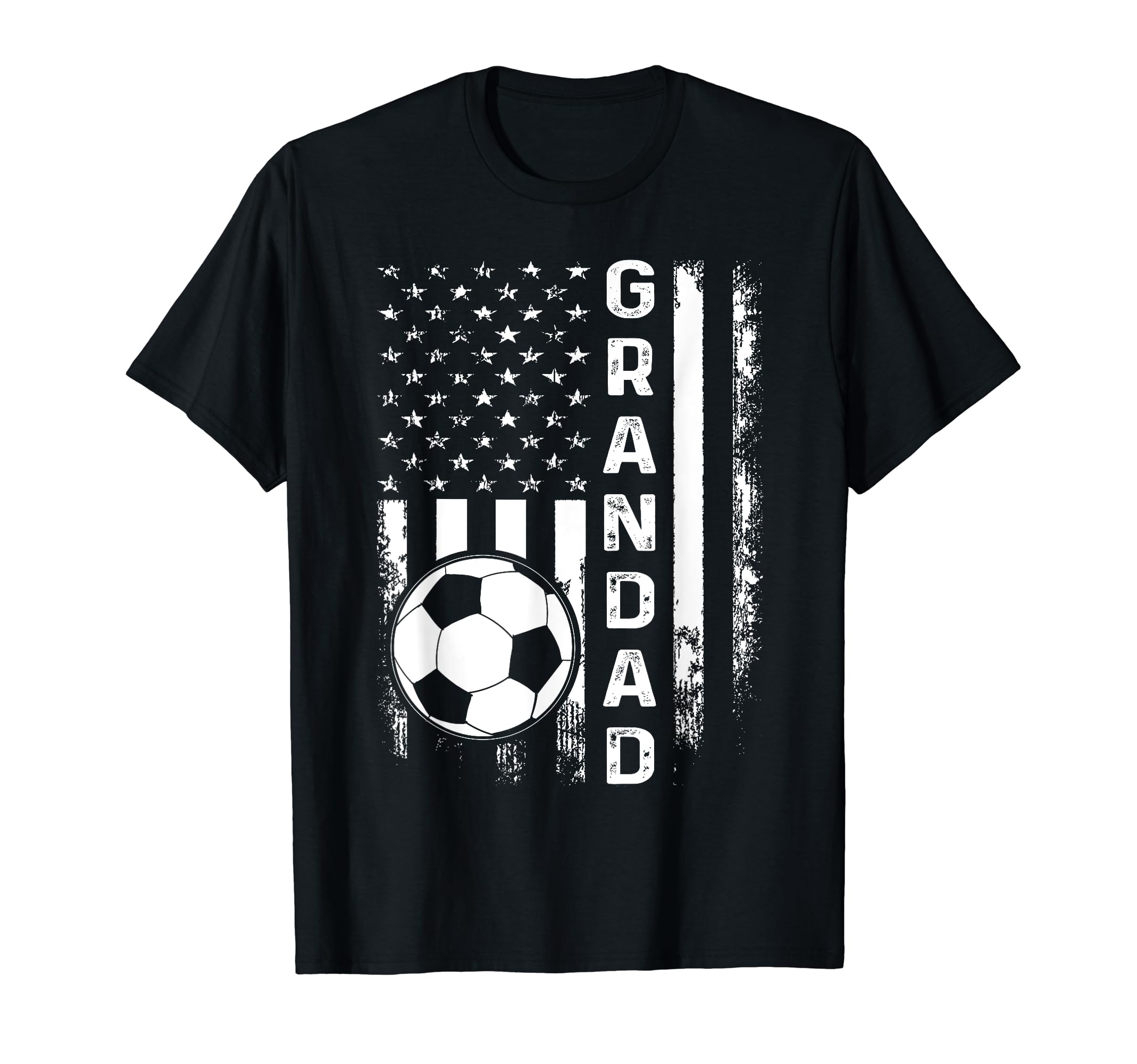 Soccer Grandad American Flag T-Shirt - Fun Novelty Design Men Women