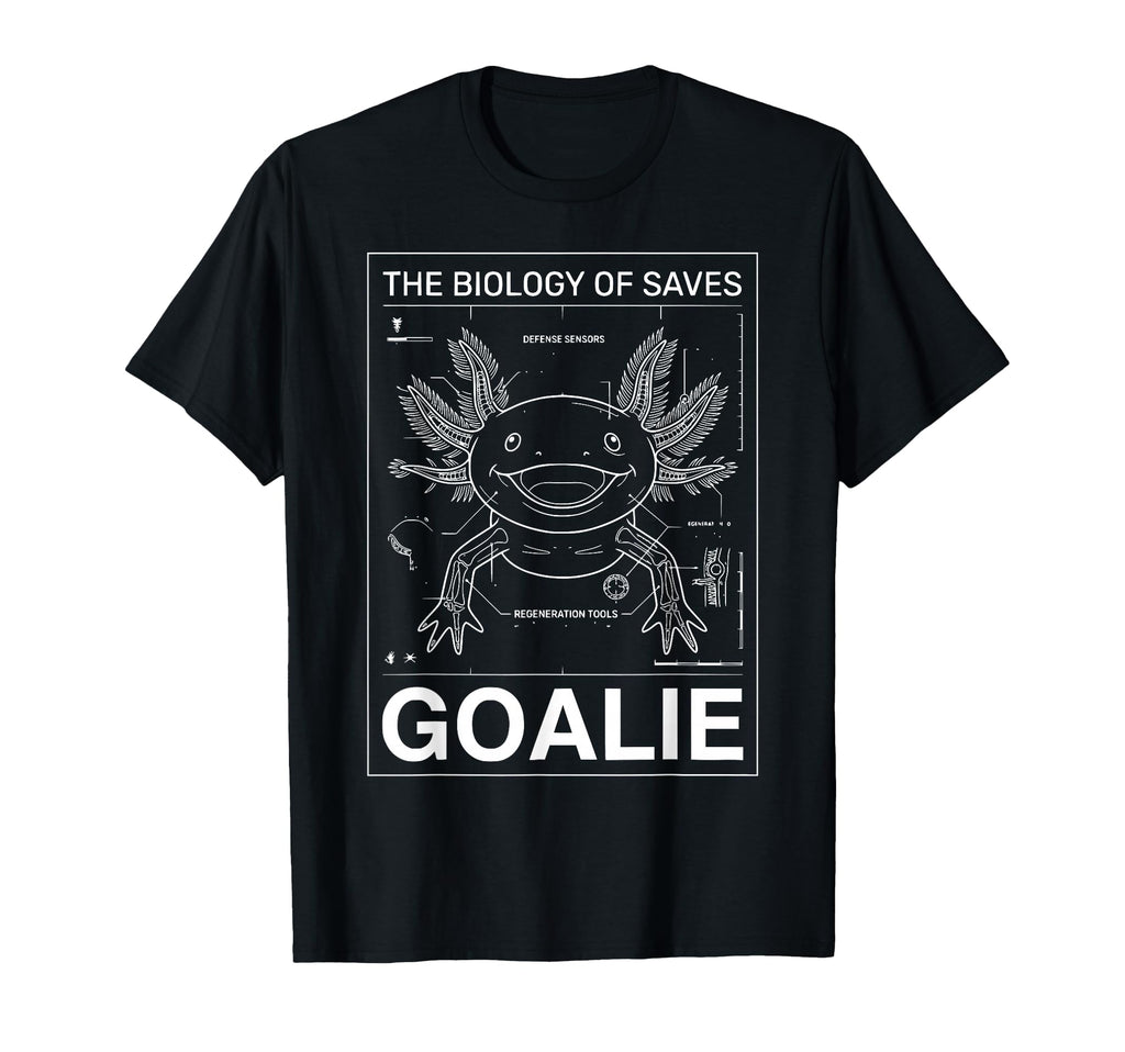 Biology Saves Axolotl Goalie Soccer T-Shirt - Trendy Graphic for Adults