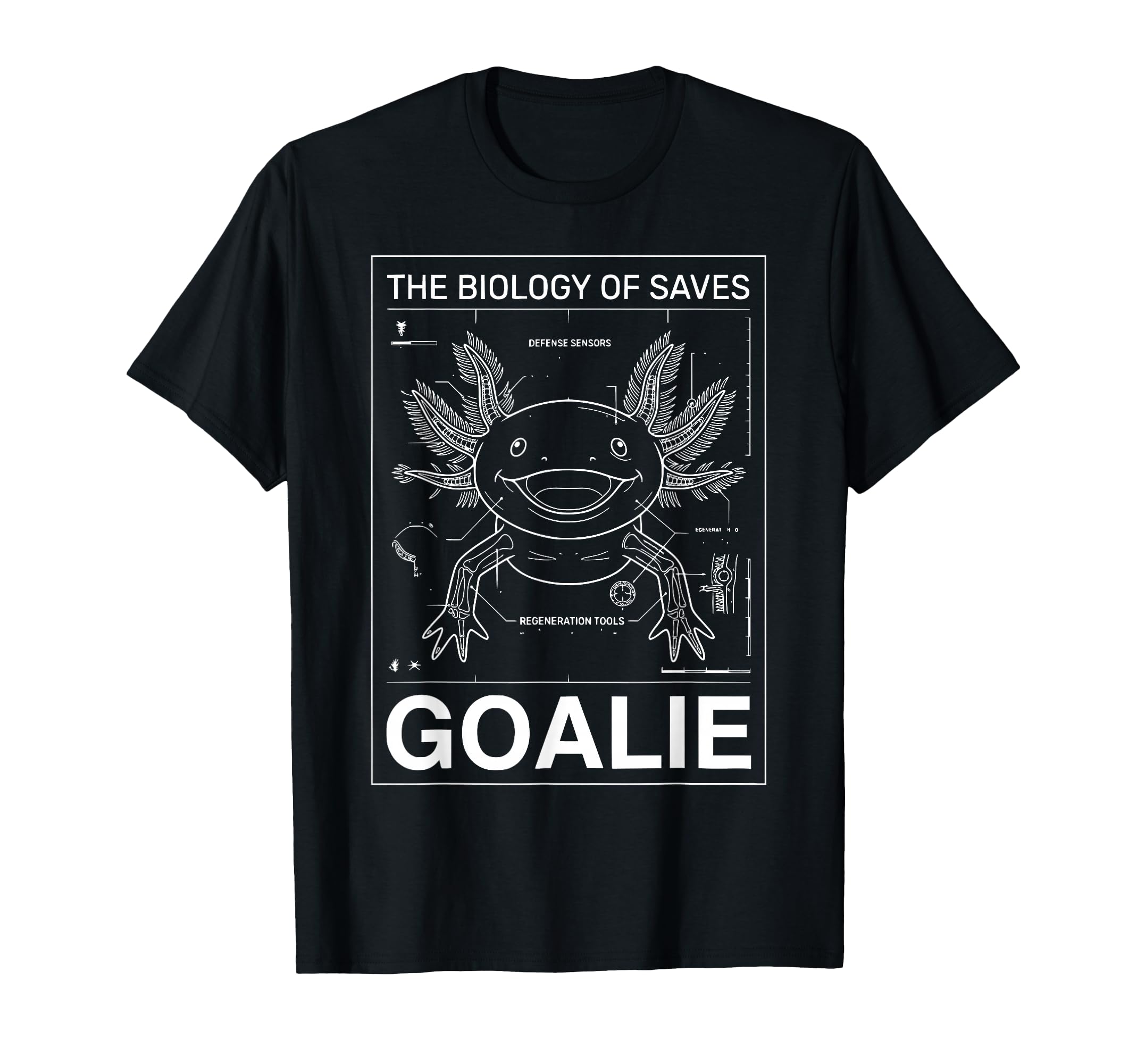 Biology Saves Axolotl Goalie Soccer T-Shirt - Trendy Graphic for Adults