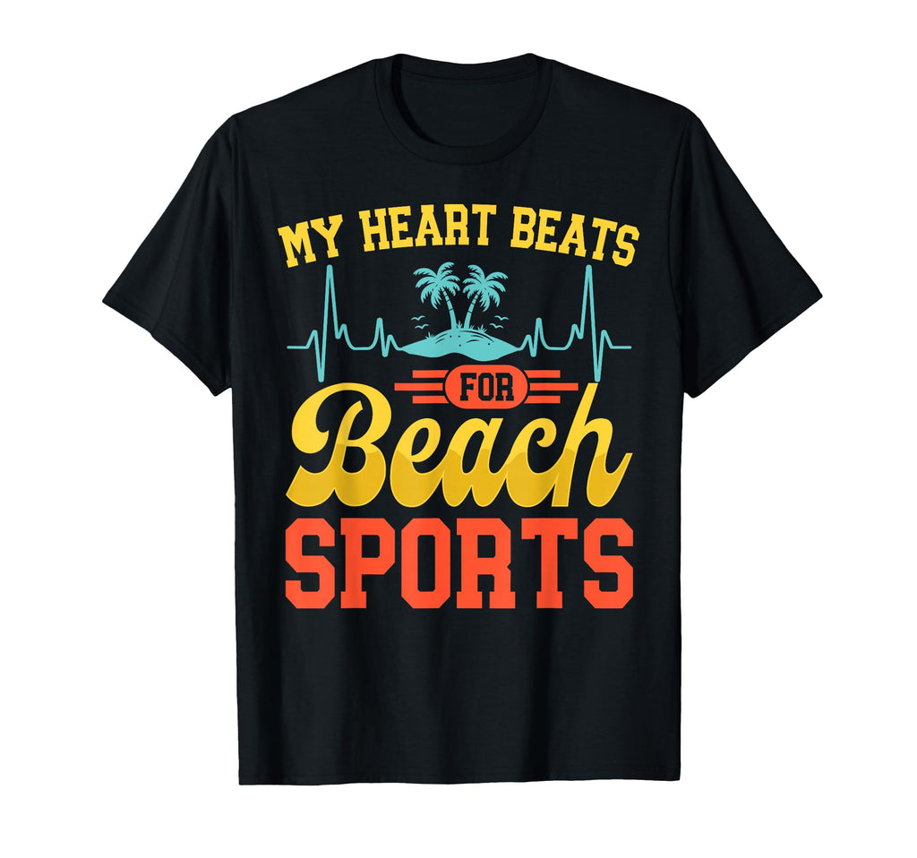 My Heart Beats Beach Sports Beach T-Shirt - Minimalist Print Men Women