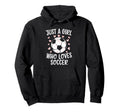 Just Who Loves Soccer Soccer Heart Sport Hoodie - Trendy Graphic Unisex