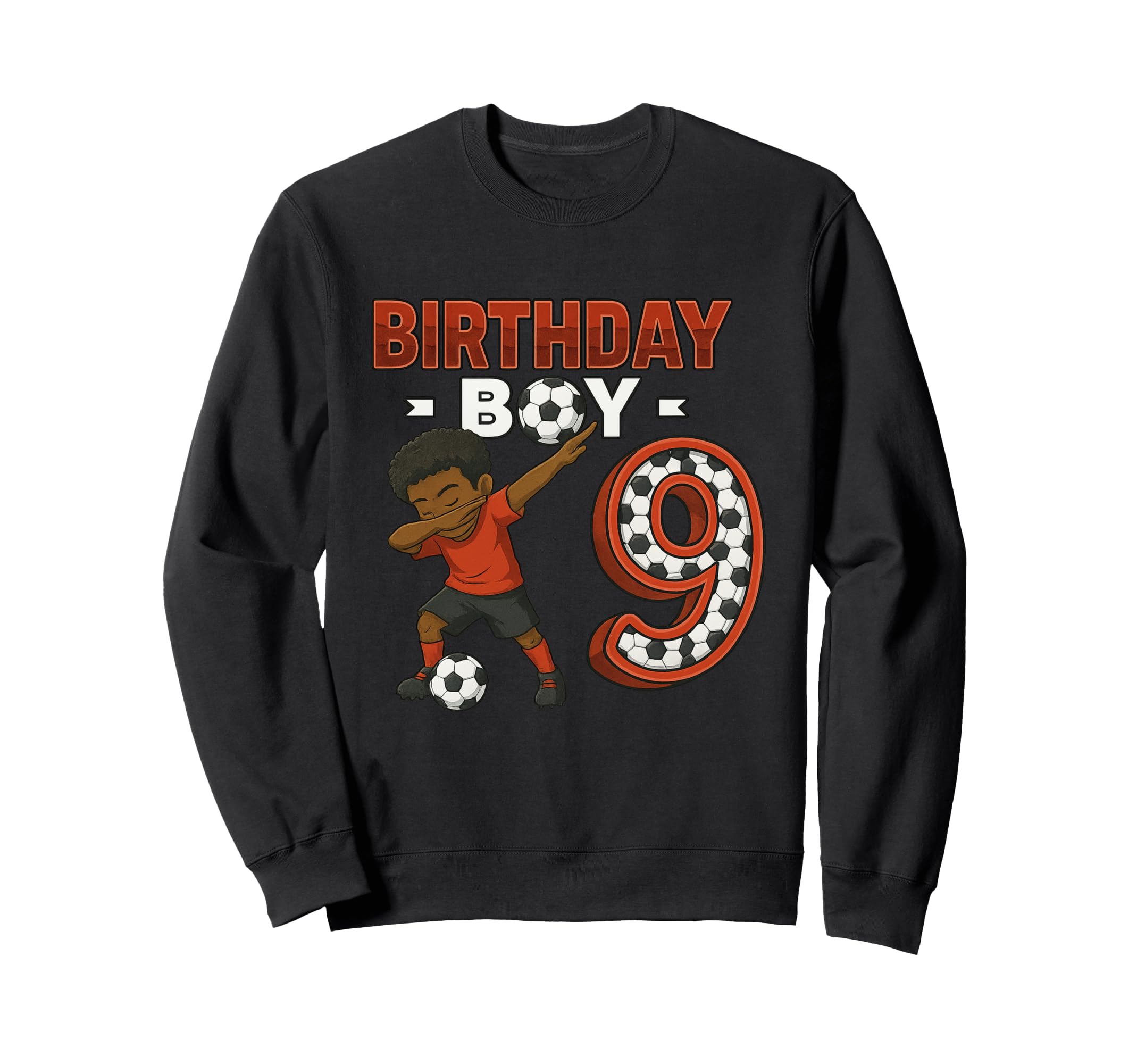 Dabbing 9 Year Old Soccer Player Sweatshirt - Trendy Graphic Unisex