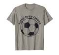 Kicks Over Chicks Funny Soccer Sarcastic T-Shirt - Graphic Print Men Women