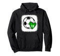 Womens Custom Soccer Mom Number 10 Heart Hoodie - Unique Graphic Men Women