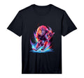 Lion Ice Hockey Player Hockey Stick T-Shirt - Graphic Print Unisex