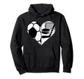 Soccer Hockey Heart Funny Soccer Hoodie - Novelty Apparel for Adults