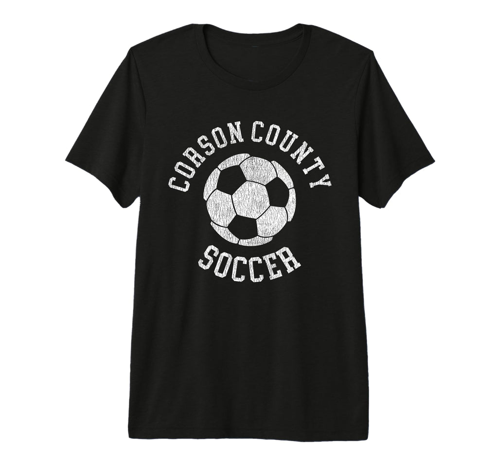 Corson County Soccer Distressed 90S Tri T-Shirt - Graphic Print Unisex