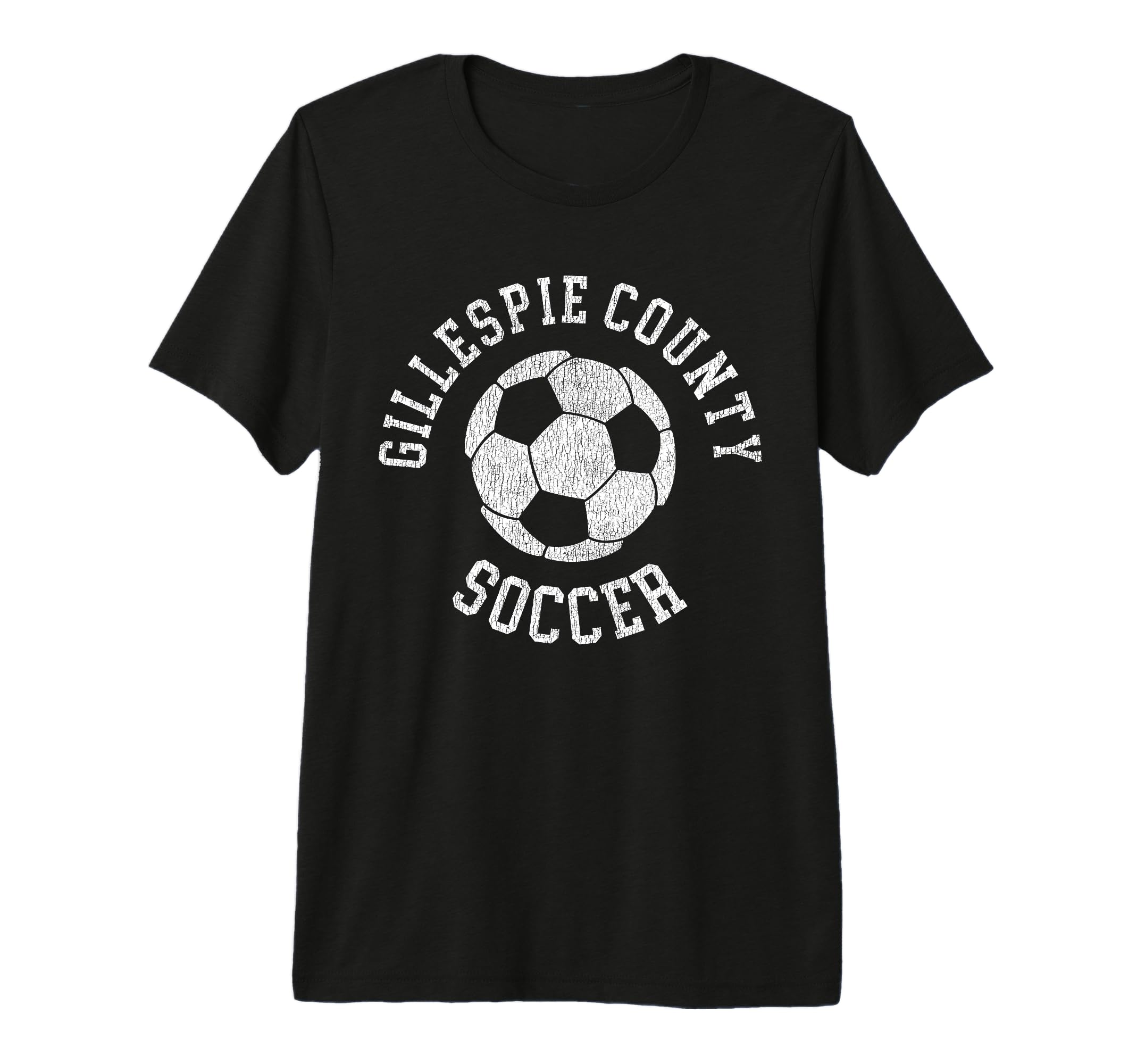 Gillespie County Soccer Distressed T-Shirt - Fun Novelty Design for Adults