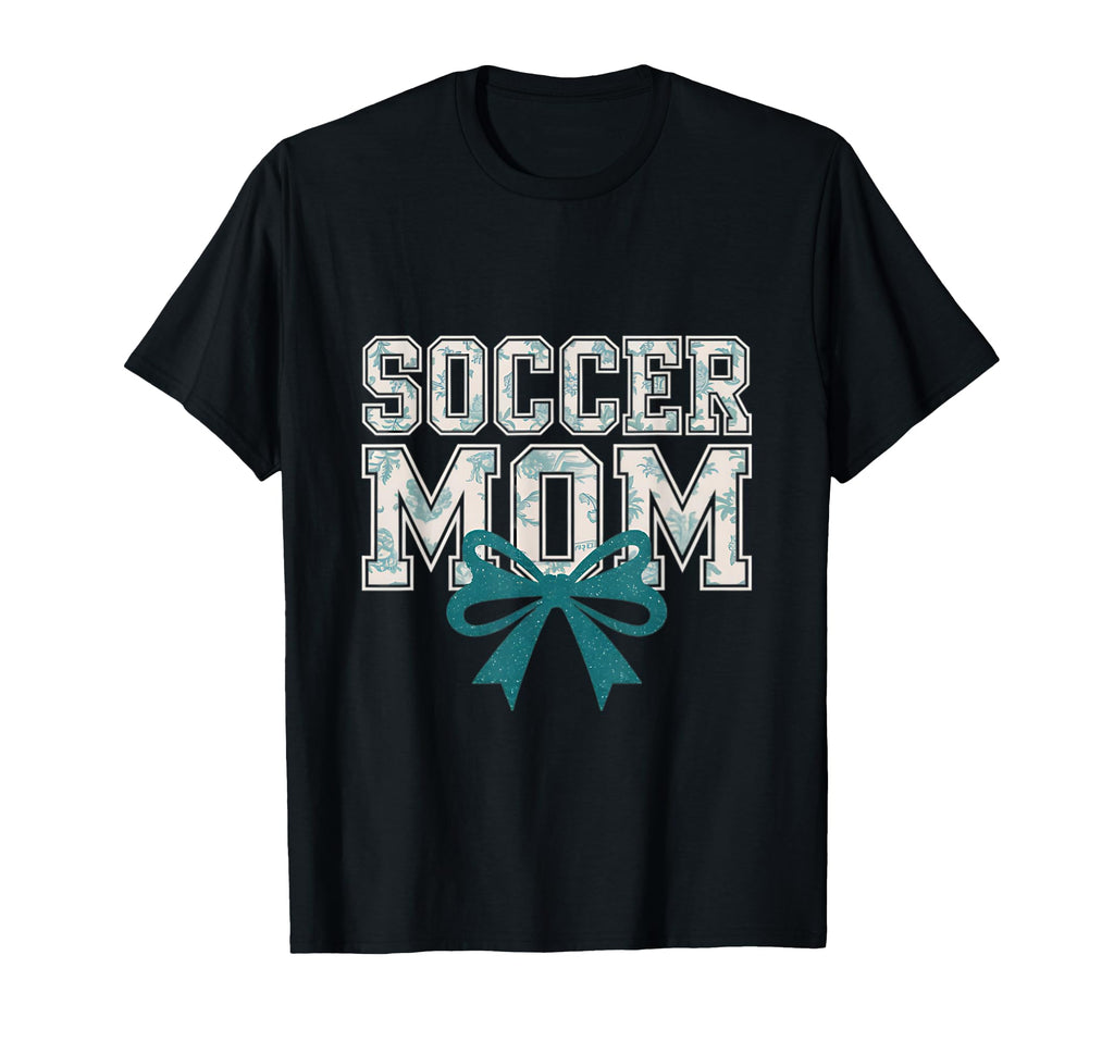 Soccer Mom Coquette Bow Mothers Day T-Shirt - Trendy Graphic for Adults