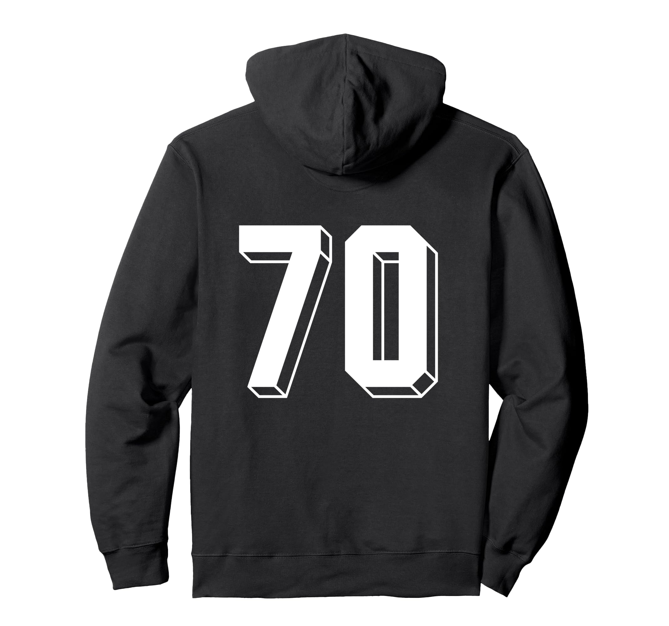 Number 70 Backside 80S 90S Team Jersey Hoodie - Trendy Graphic for Adults