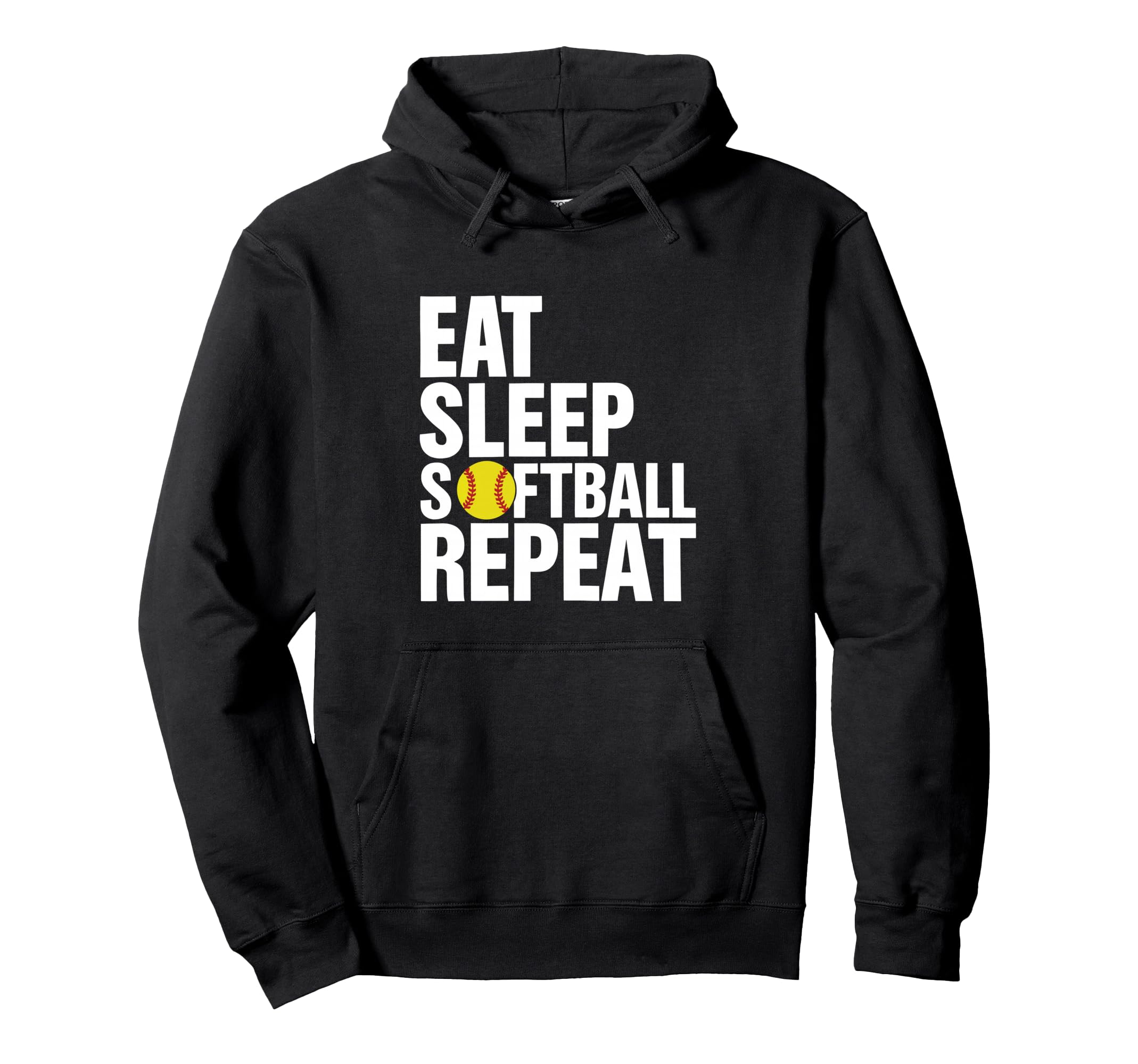 Eat Sleep Softball Repeat Hoodie - Minimalist Print Men Women