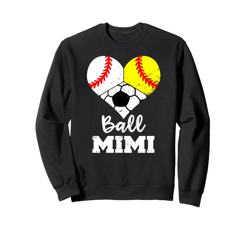 Ball Mimi Heart Funny Baseball Sweatshirt - Unique Graphic for Adults