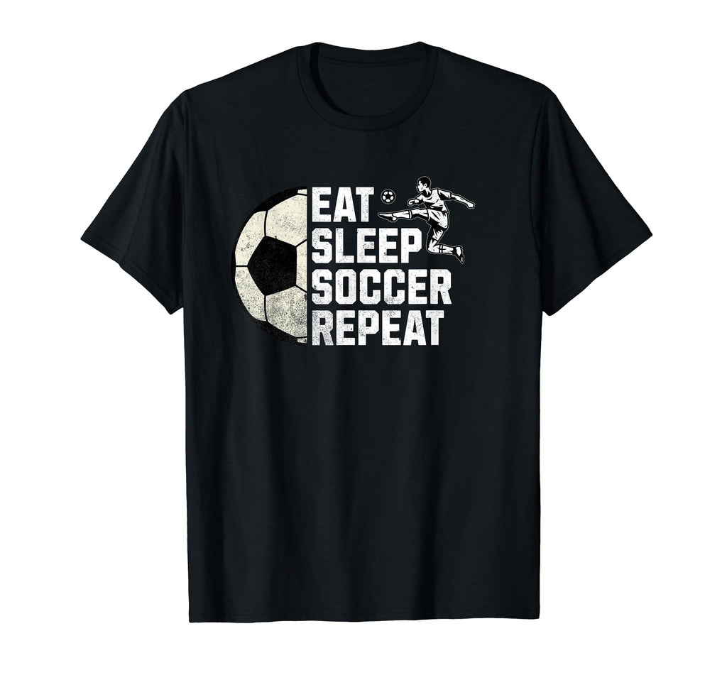 Eat Sleep Soccer Repeat T-Shirt - Novelty Apparel for Adults