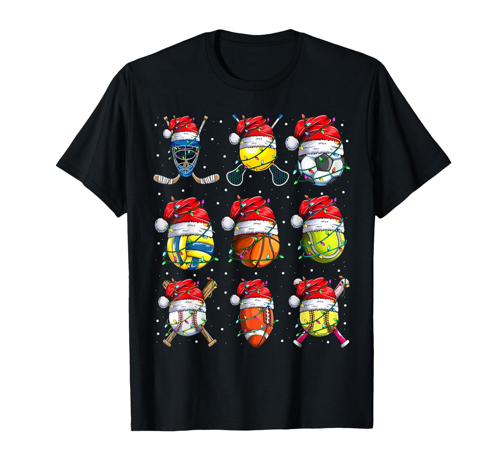 Santa Sports Sport Ball Player T-Shirt - Graphic Print Unisex