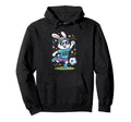 Sports Gift Easter Squad Bunny Soccer Hoodie - Minimalist Print for Adults