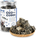 Cod Skin Cubes Dog Treat, Chew Fish Skins Rolls w/Taurine, One-Ingredient Grain Free Healthy Dog Treat, Rich in Omega3, 8 oz