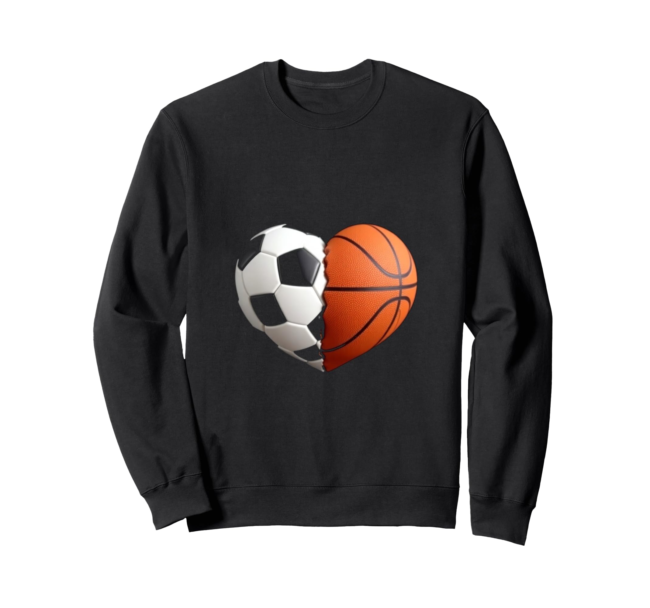 Split Heart Soccer Basketball Sweatshirt - Streetwear Style Men Women