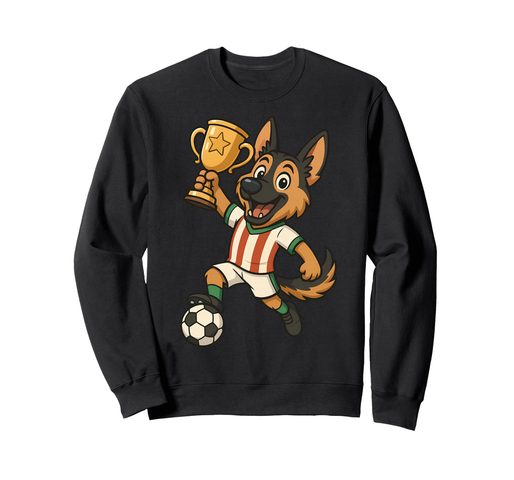 Soccer Champion German Shepherd Sweatshirt - Unique Graphic for Adults