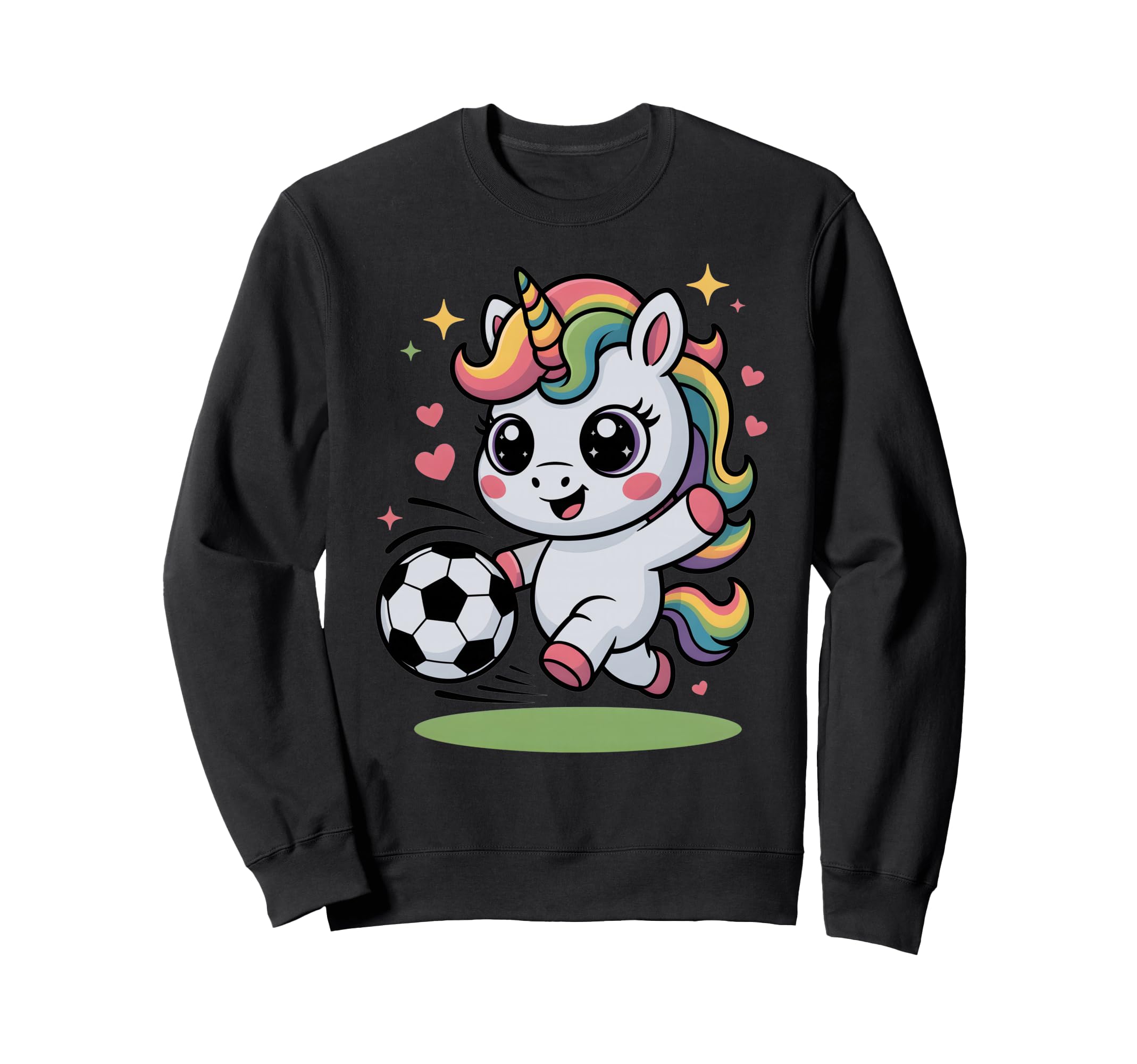 Funny Soccer Unicorn Training Just Sweatshirt - Graphic Print for Adults
