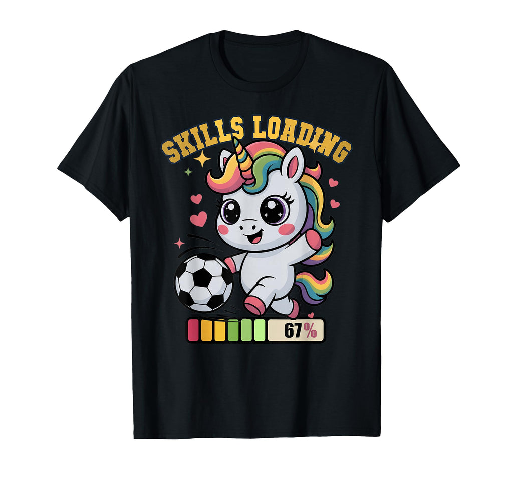 Kawaii Soccer Unicorn Skills T-Shirt - Fun Novelty Design for Adults