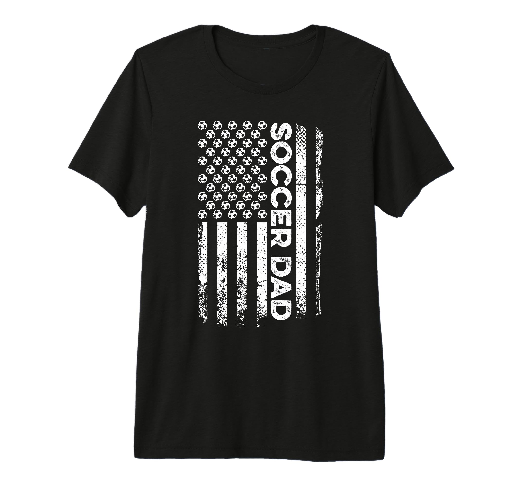 Mens Soccer Dad American Flag Patriotic T-Shirt - Graphic Print Men Women