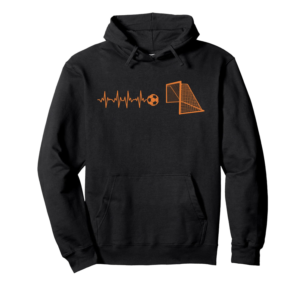 Funny Soccer Heartbeat Ecg Football Hoodie - Trendy Graphic for Adults