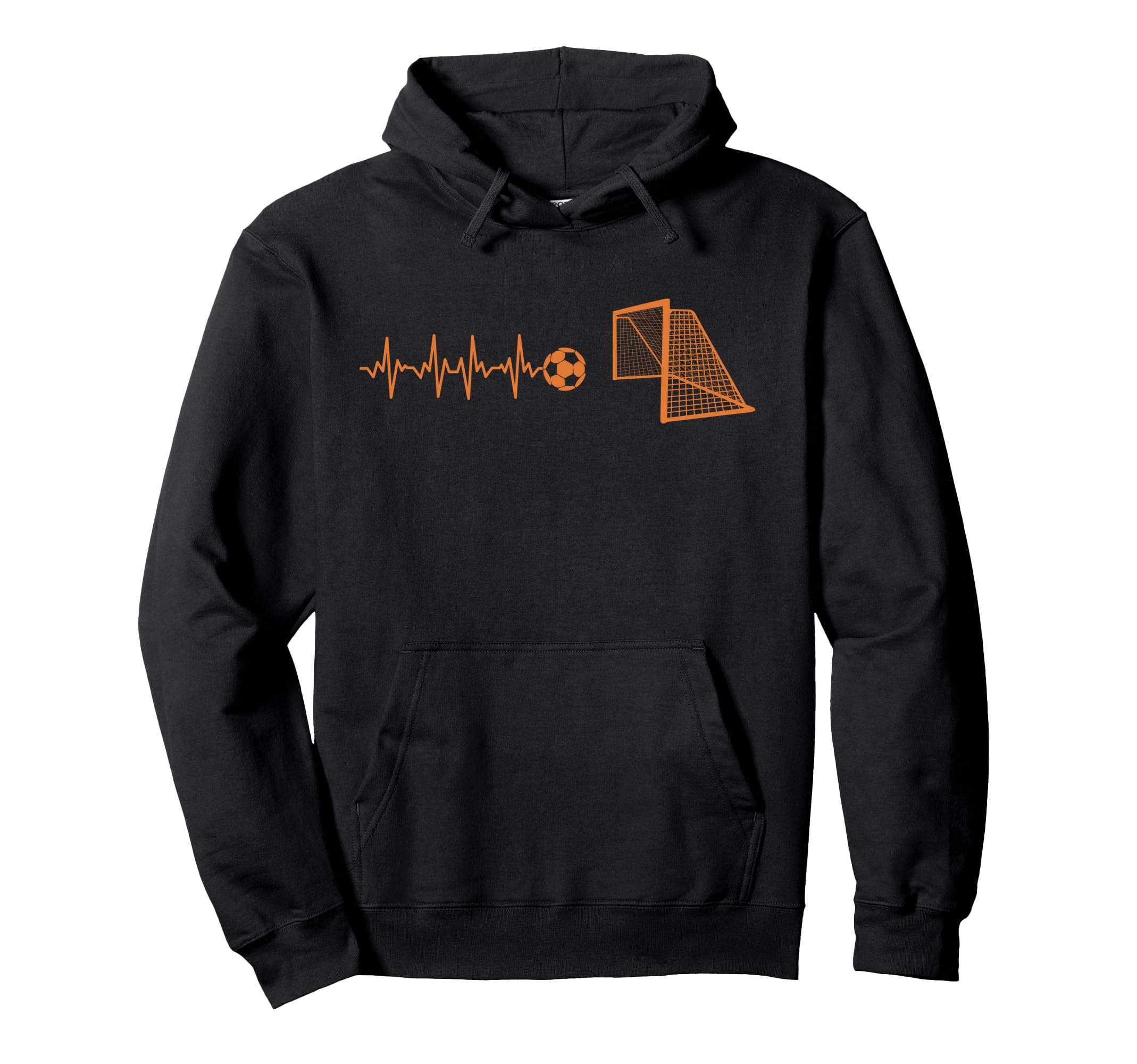 Funny Soccer Heartbeat Ecg Football Hoodie - Trendy Graphic for Adults