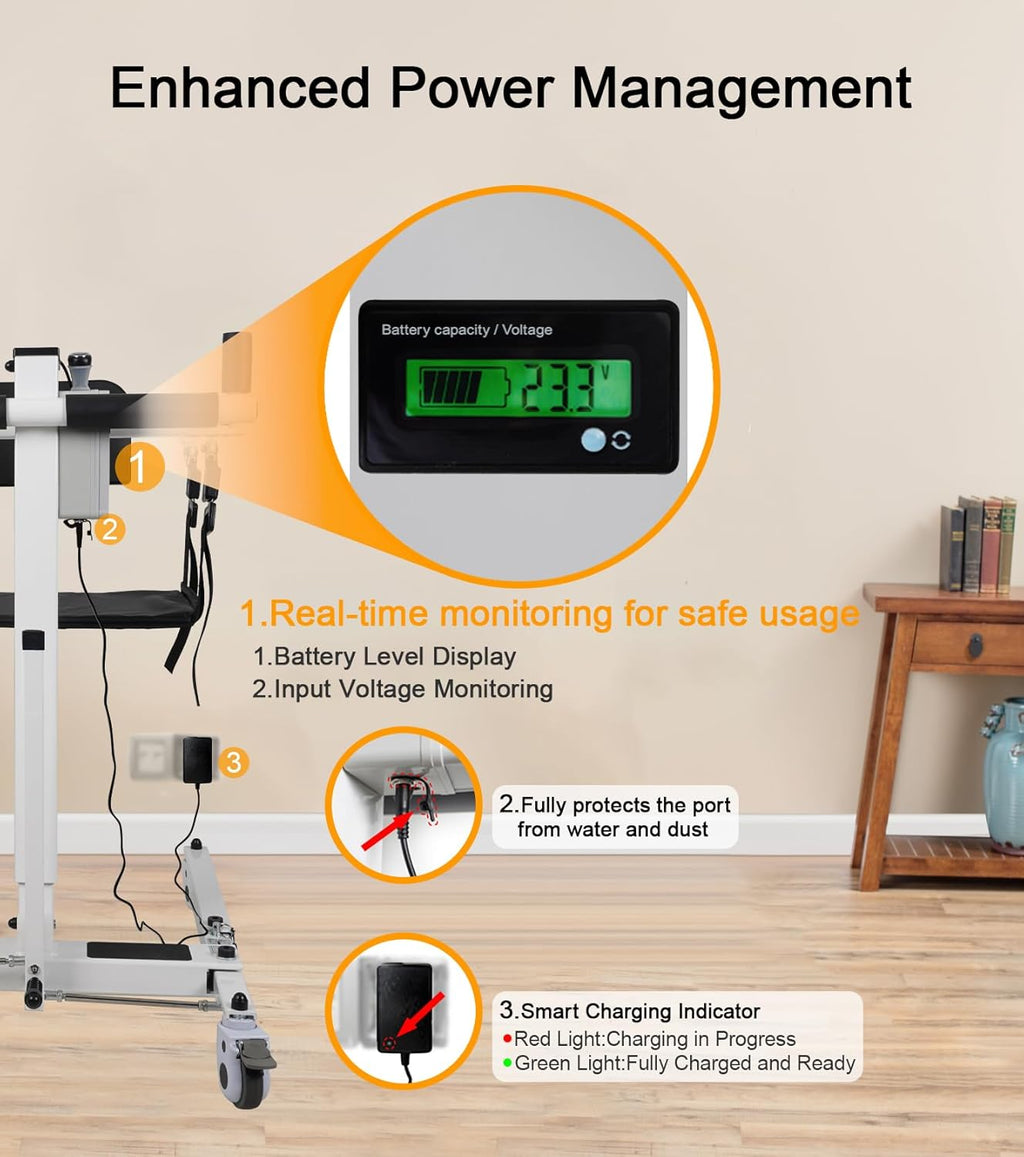 Patient Lift Transfer Chair - Electric Assist Lift Aid for Home Care Use - Portable Folding for Car - Transport Wheelchair for Seniors, Adults & Disabled
