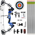 Youth Compound Bow Set 15-45 Lbs for Teens and Beginner, Package with Archery Hunting Equipment, Max Speed 260fps, Adjustable, Right Hand