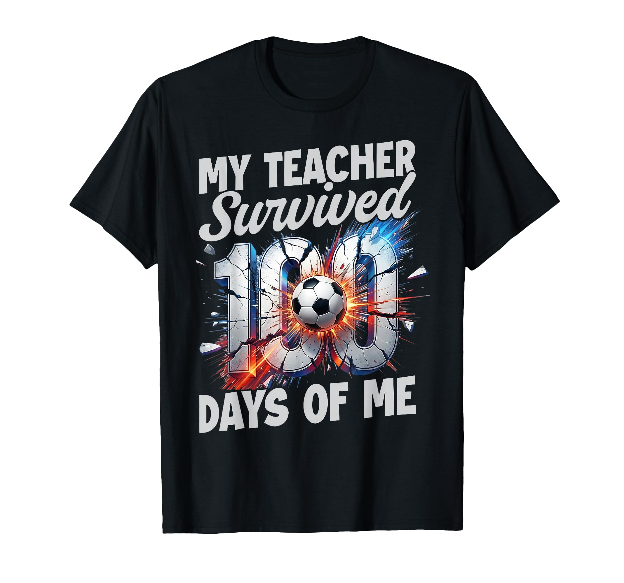 Teacher Survived 100 Days Me 100Th T-Shirt - Fun Novelty Design for Adults