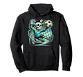 Halloween Skeleton Goalie Soccer Hoodie - Casual Everyday Wear Men Women