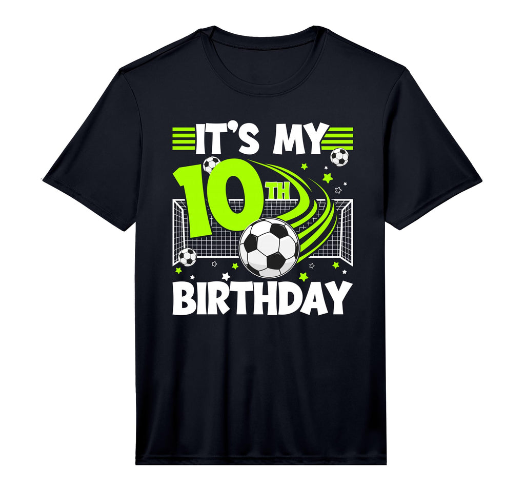 10Th Soccer Birthday Party 10 Year Old T-Shirt - Graphic Print for Adults