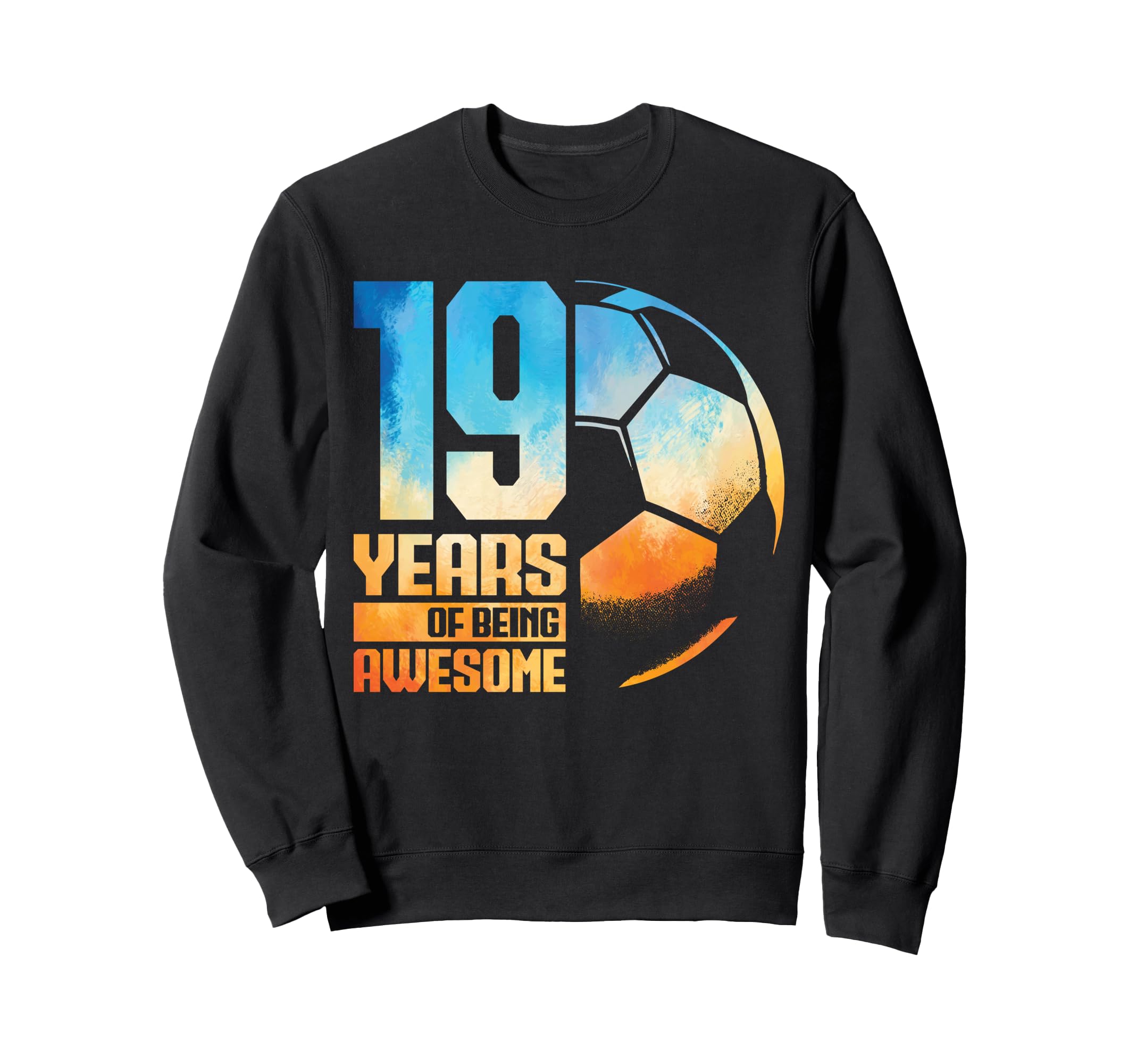 19Th Birthday Soccer Player Sweatshirt - Custom Art Print for Adults