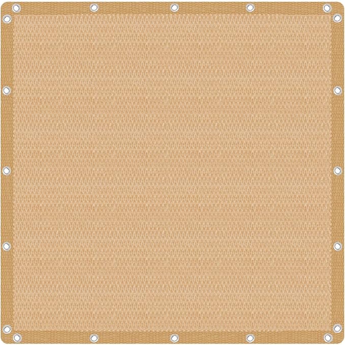 VICLLAX Shade Fabric Sun Shade Cloth with Every 2 FT Grommets for Patio Garden Pergola Cover Canopy 6x18 FT, Wheat
