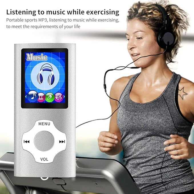 Mymahdi MP3/MP4 Portable Player,1.8 Inch LCD Screen,Max Support 64GB,Silver