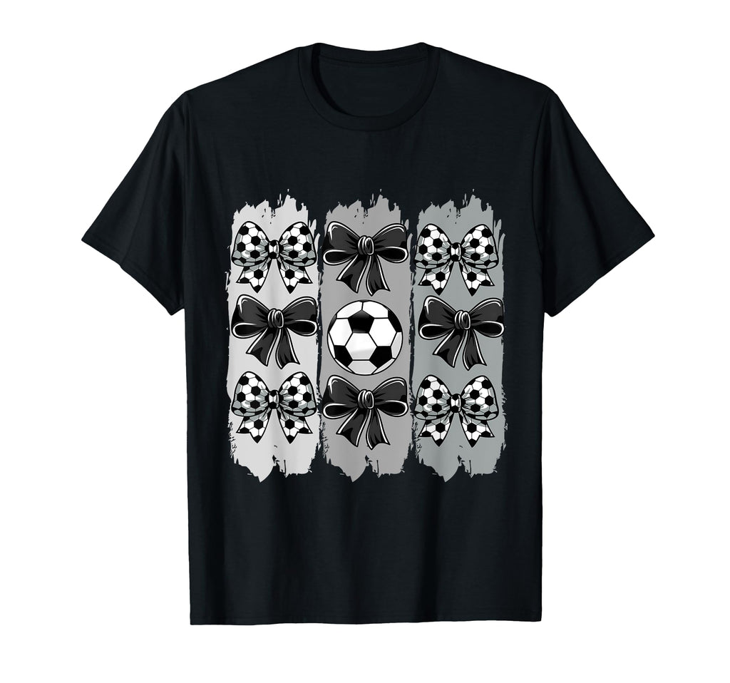 Soccer Coquette Bow Soccer Ball Soccer T-Shirt - Trendy Graphic Unisex