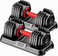 Adjustable Dumbbell Set 25/55/90LBS,10 in 1 Free Weights Dumbbell with Anti-Slip Texture Handle,1 Sec Speed Adjustment Men/Women Gym and Home Strength Training Equipment.