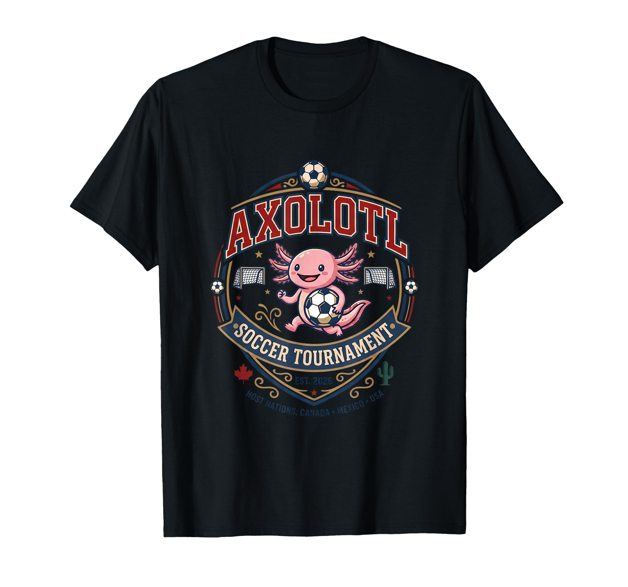Axolotl Soccer Tournament 2026 Canada T-Shirt - Minimalist Print Unisex