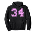 34 Number Thirty Four Sports Varsity Hoodie - Streetwear Style Unisex
