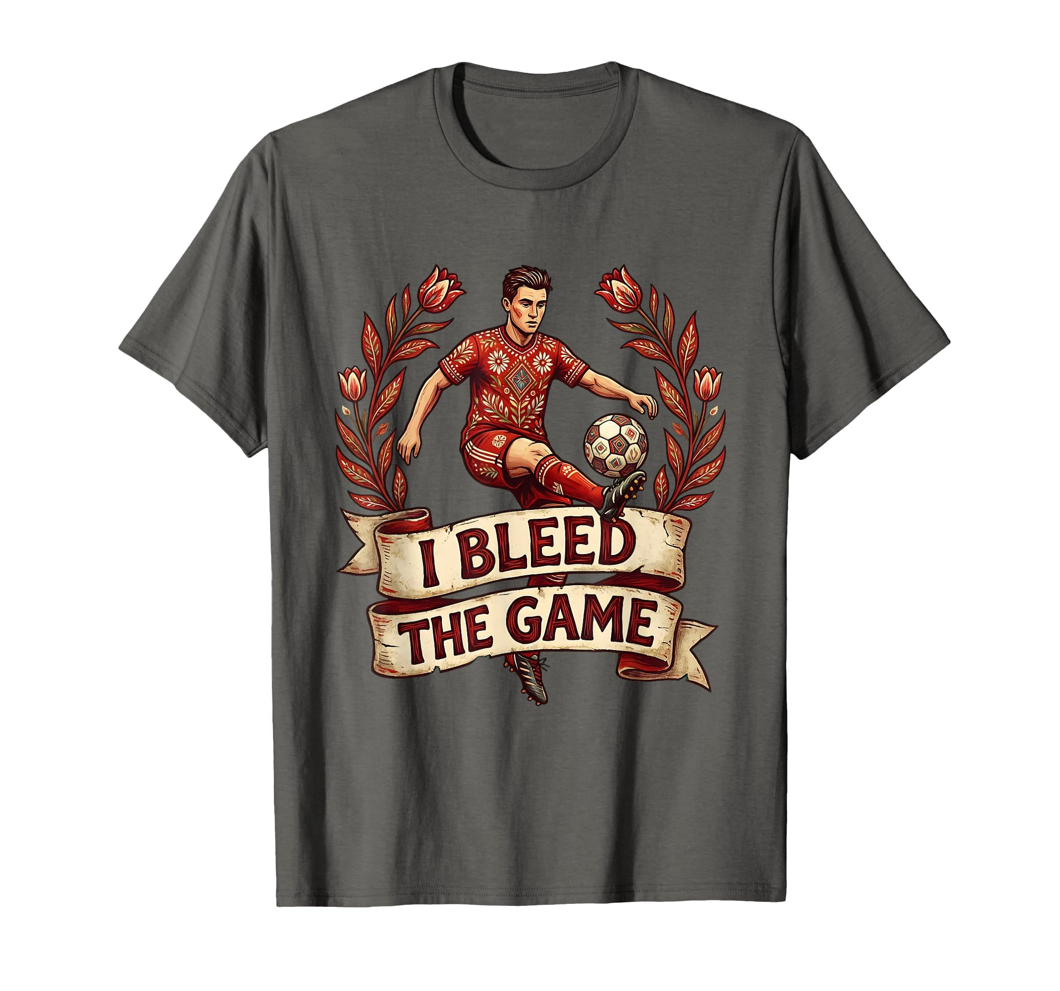 I Bleed Game Soccer Passion T-Shirt - Novelty Apparel for Adults